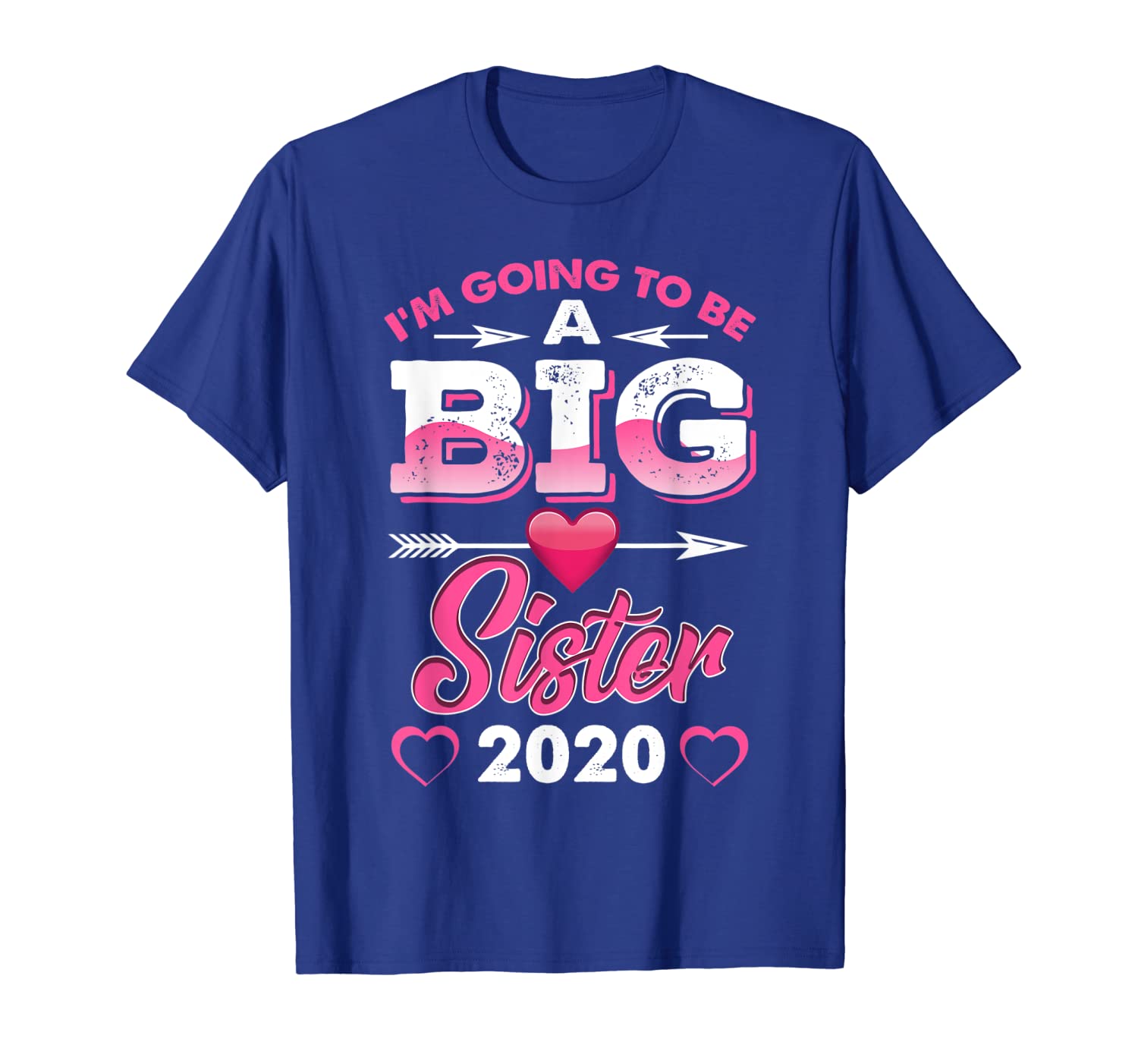 

i'm going to be a big sister est 2020 heart and arrow t-shirt, White;black