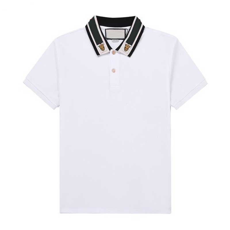 

Luxury fashion classic men Tiger embroidery shirt polo designer T-shirt white black Italy Shirts Man High Street polos Garter Printing Top Quality Cottom Tees, Shipping supplement