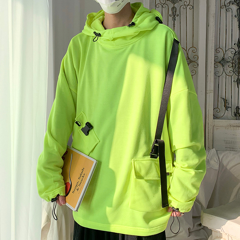 

New 2021 Men's Tide Clothes Hooded Hoodies Cotton Casual Coats Oversized Style Sweatshirts Streetwear 5 Color Pullover Size S- Ljt8, White