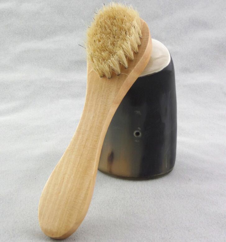 

Face Cleansing Brush for Facial Exfoliation Natural Bristles cleaning Face Brushes for Dry Brushing Scrubbing with Wooden Handle #202129