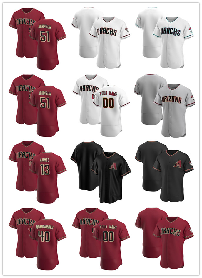 

Custom Jersey Mens women Youth Arizona Diamondbacks 51 Randy Johnson 20 Luis Gonzalez 40 Madison Bumgarner 13 Nick Ahmed Basebal, Blue;black