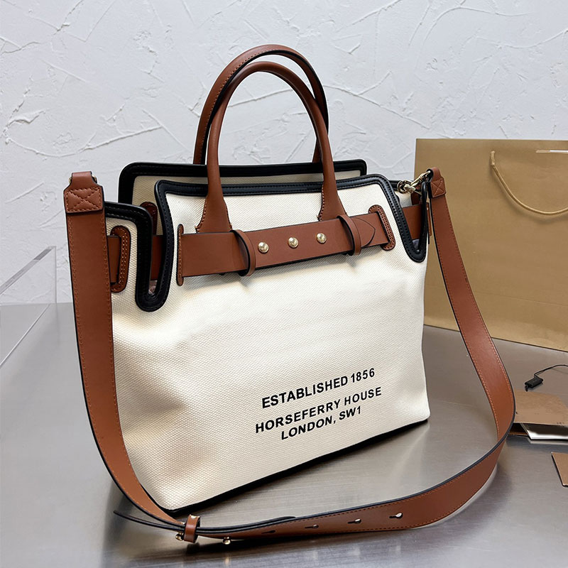 

Canvas Tote Shopping Bags Mommy Bag Women Handbag Large Capacity Crossbody Back Package Detachable Zipper Wide Shoulder Belt Starp, Customize