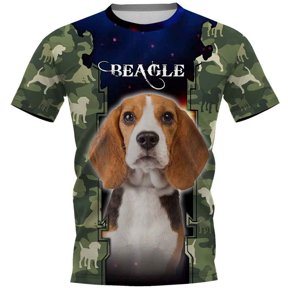 

CLOOCL Animal Beagle Dog Camouflage T Shirt 3D All Over Printed Mens Womens Fashion Harajuku Top, T shirt 1