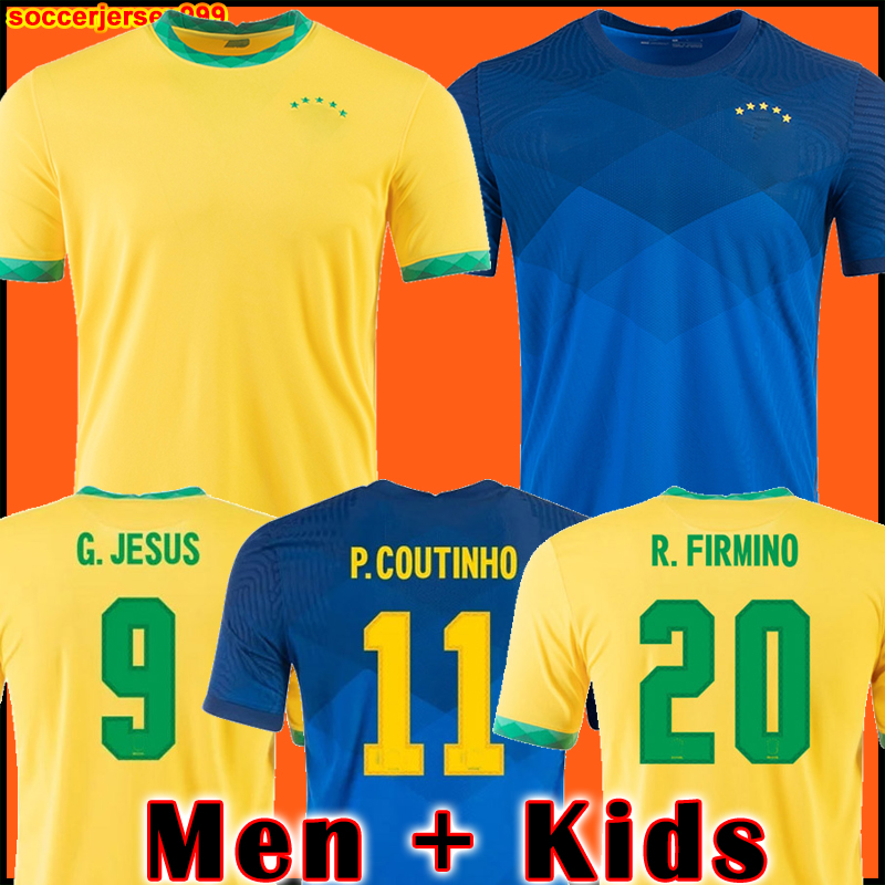 

2021 soccer jersey Camiseta de futbol PAQUETA NERES COUTINHO bRAZILS football shirt FIRMINO JESUS MARCELO PELE brasil 20 21 maillot de foot men + kids kit 999, 20/21 men home