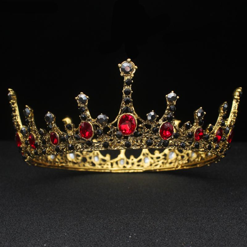 

Hair Clips & Barrettes Vintage Queen King Tiara Crown Baroque Headpiece Wedding Crystal Head Jewelry Accessories For Women/Men Prom Diadem, Golden;silver