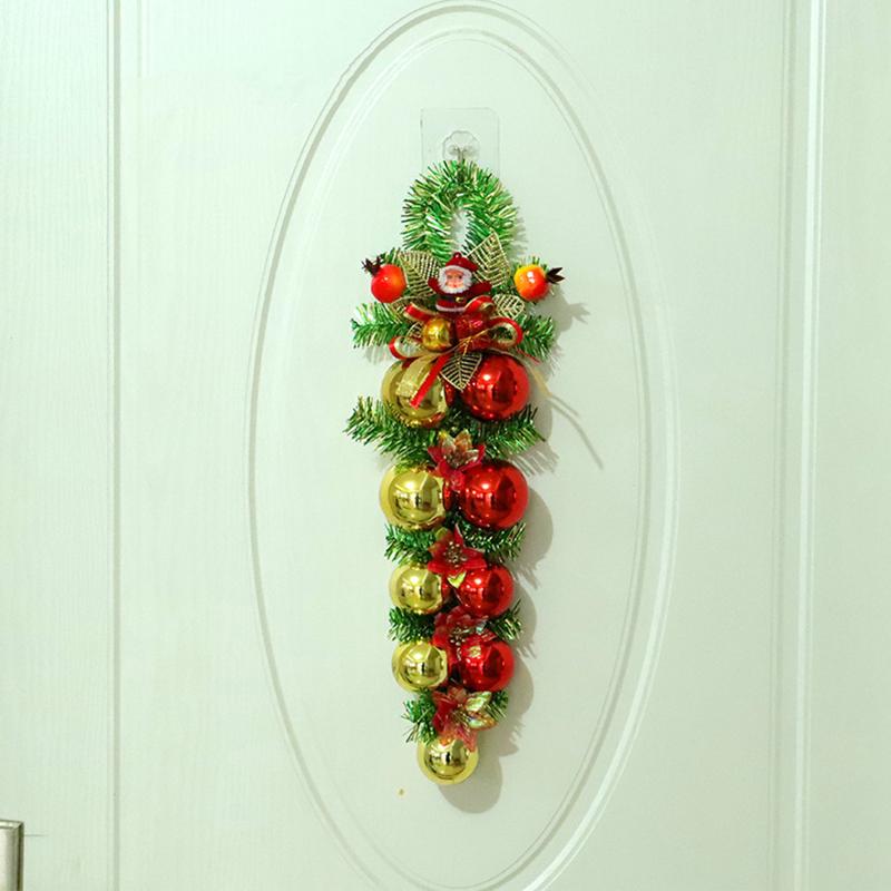 

Christmas Decorations Ball Pendant Door Ornaments Flowers Xmas Decoration Green Pine Needles Cloth Props Artifical Multicolor Wall Hanging