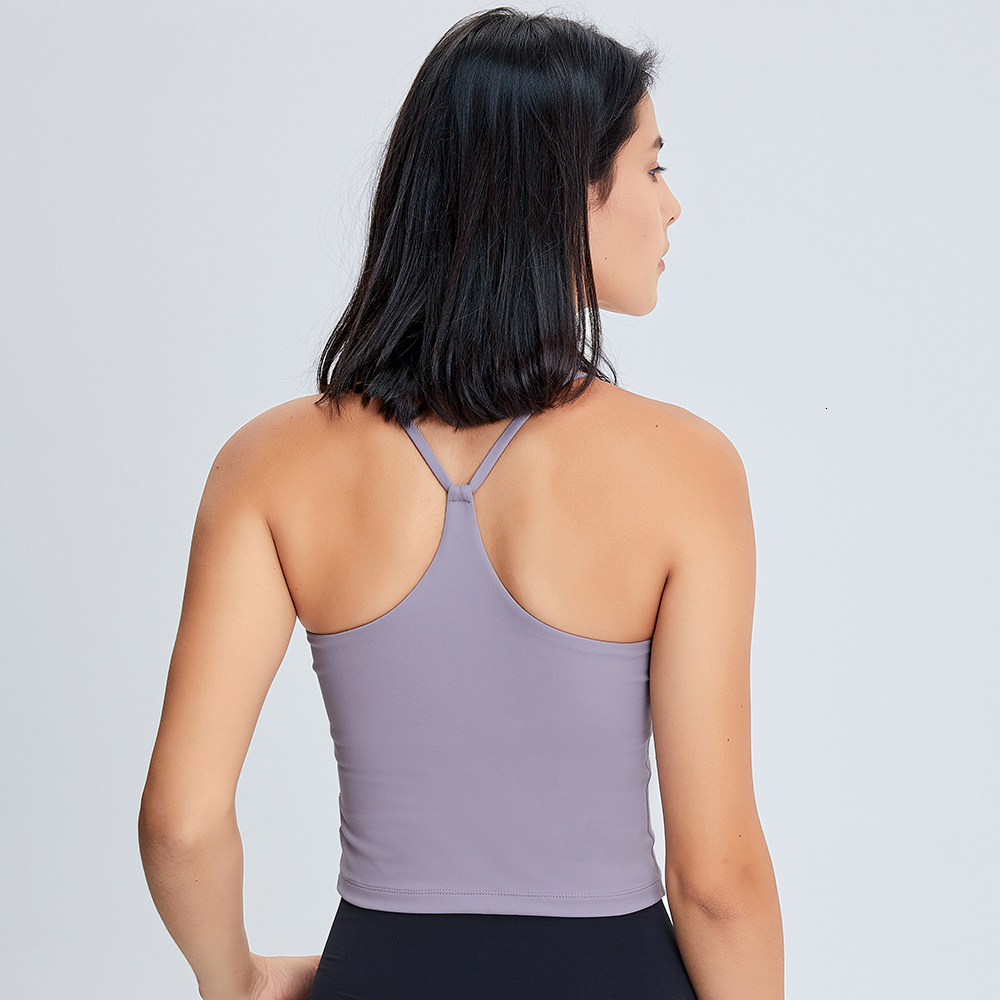 

2021 Sexy y Y-kind Naked Feel Sports Fitness Training Girls'waistcoat Soft Elastic Yoga Athletic Gymnasium Top Bra Harvest V579, White