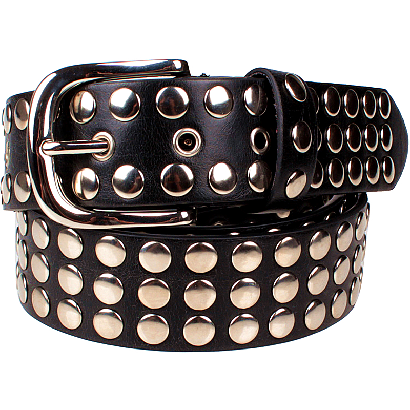 

2021 New Fashion Women's Style Lady Sequins Buckle Wide Full Metal Rivet Bead Belt 0qop, Black