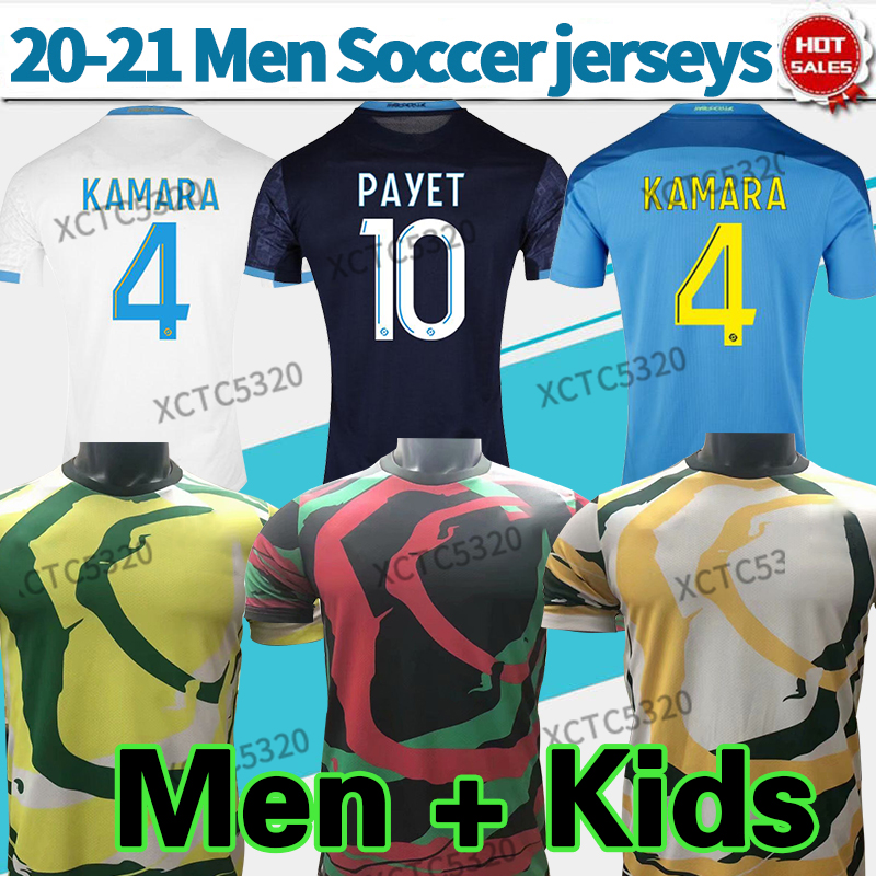 

Olympique de Marseille Maillot OM AFRICA Soccer Jerseys 2021 Marseille PAYET THAUVIN Soccer Shirt home away 3rd football Uniform, Black;yellow