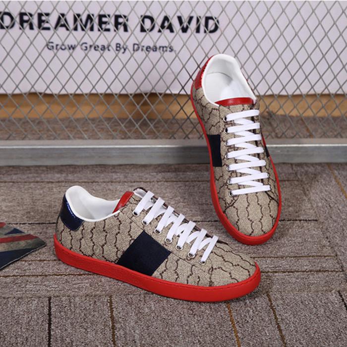 

40% Discount Italy design TOP Quality Stripe New Designer Shoes ACE Embroidered brand shoes casual shoe young men women mix order size 35-47, Black