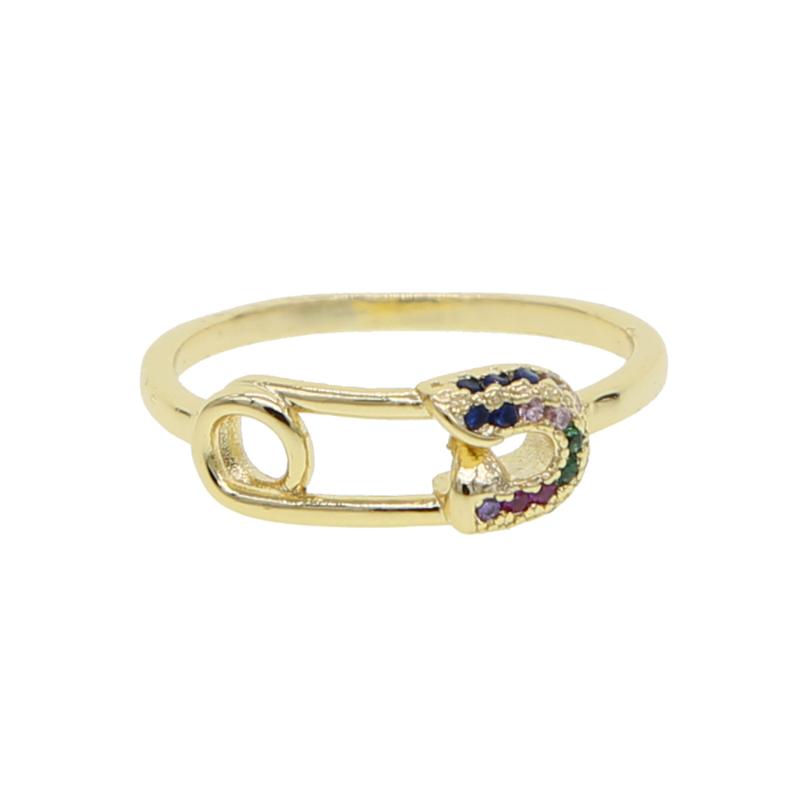 Wedding Rings Arrived Unique Gold Filled Cz Pin Ring Jewelry Rainbow Engegament Safety For Women Girls Lady Gift-image-711403878