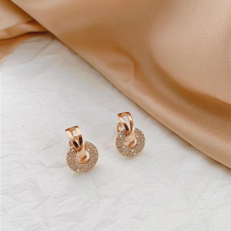 

Dangle & Chandelier Earrings 2021 Tide Simple Female Senior Sense Niche Small French Net Red Elegant Prevent Allergy