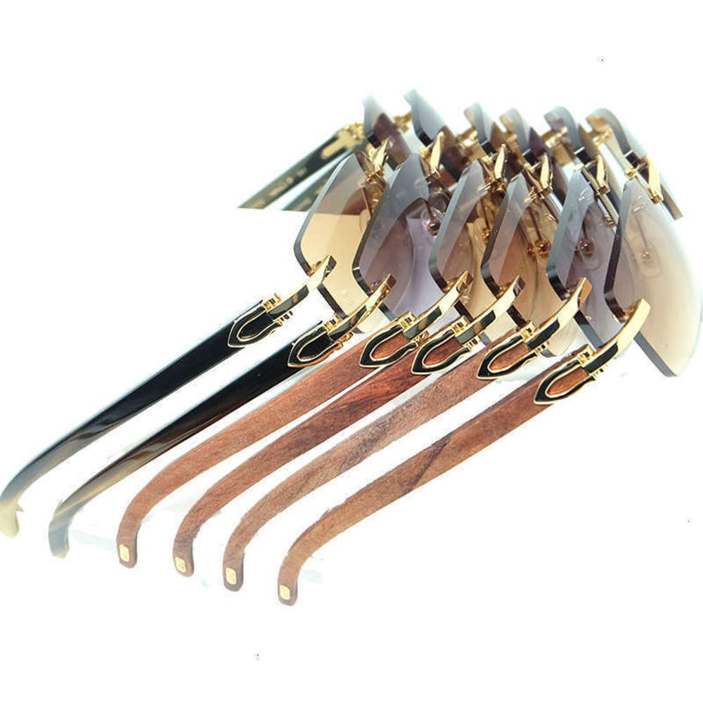 

Ienbel 2020 Men's glasses Women's fringe Wood Buffalo horn Glass Buffs Designer sunglasses Shades Gafas The Sun Mujer, Black