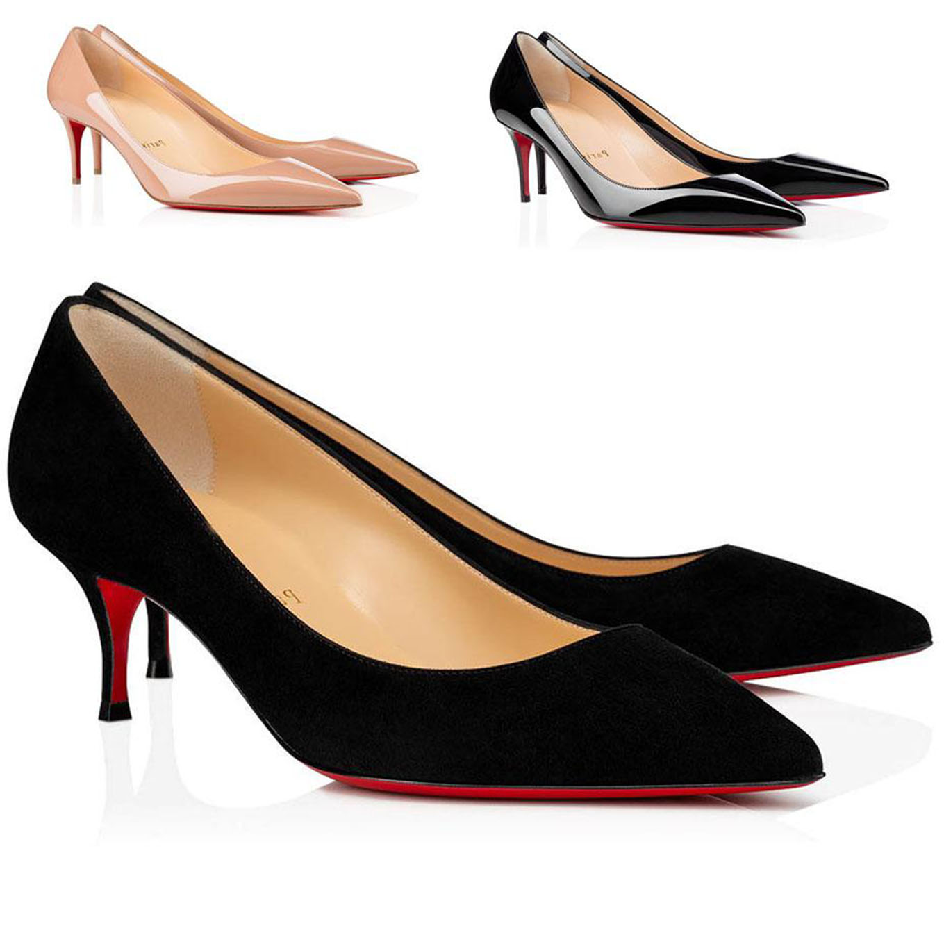 

Wholesale woman Dress shoes Red bottom rubber Fashion high heel for women party wedding black nude Patent Leather Pointed peep Toes Pumps Lo