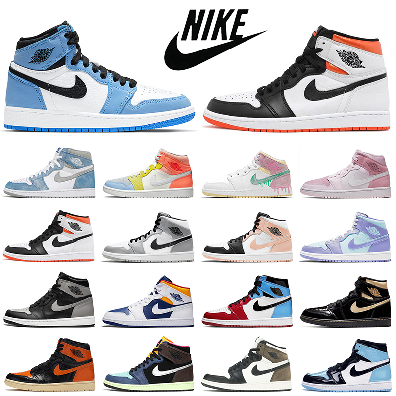 

Hyper Royal 1s Men Basketball Shoes Jumpman 1 University Blue Shattered Backboard Womens Mens Trainers Sports Sneakers size 36-46