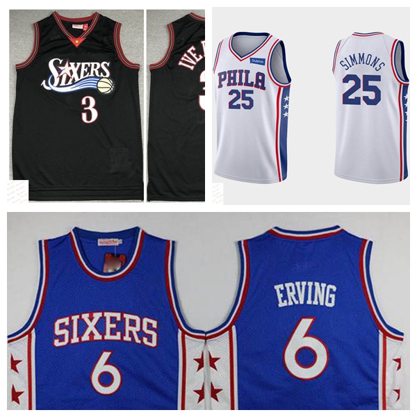 

Philadelphia76ersMen's Ben Allen Iverson Julius Erving Simmons White Stitched Jersey