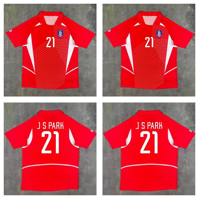 

2002 KOREA jersey 2002 national team retro soccer jerseys 02 home red Vintage South Camiseta de fútbol Classic football shirts #21 J  PARK #9 K H SEOL #20 M B HONG #19 J H AHN