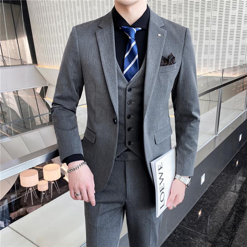 

Men's Suits & Blazers 3PCS Fashion Wedding Suit For Men Korean Of Slim Business Professional Formal Wear Groomsmen Groom Costume Homme, T 2pcs