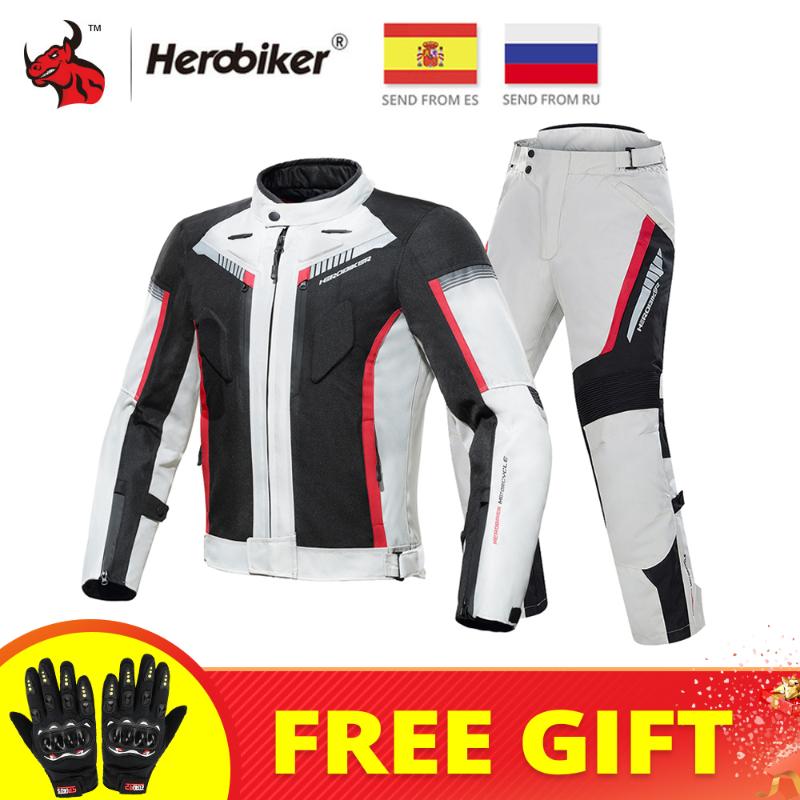 Vêtements de moto HEROBIKER veste hommes moto coupe-vent équitation corps armure hiver course costume de motocross imperméable M-3XL
