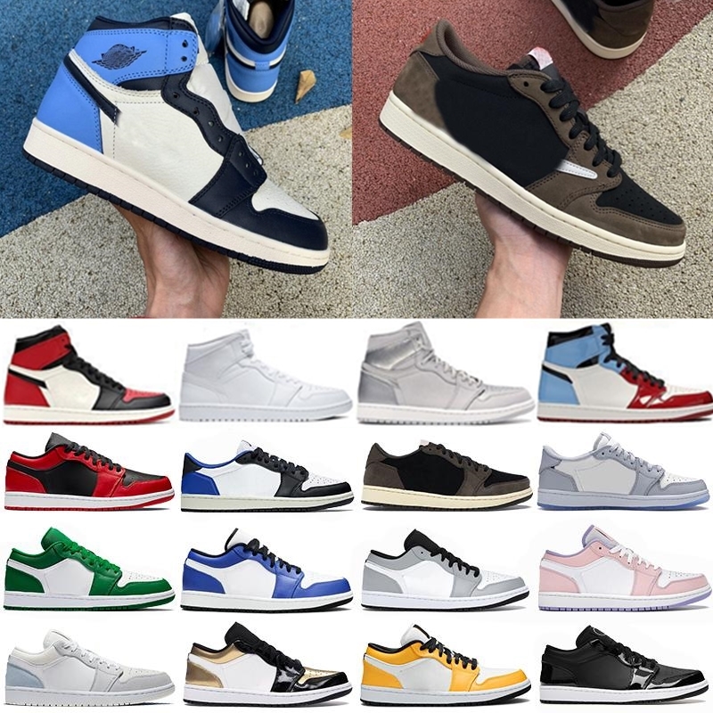 

Jumpman 1 Basketball Shoes Original University Blue High Low Cut UNC X Purple Red Orbit Smoke Grey Bred Gold Designer trainers sneakers Eur 36-46, Bubble wrap packing