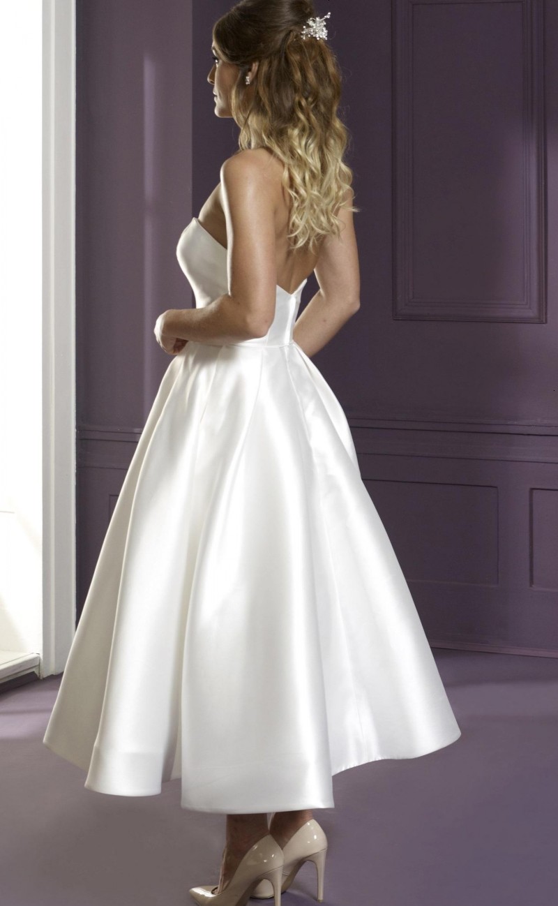 Simple 2021 New Satin Vintage Tea Longueur Short Mariage ES Sweetheart A-Line 1950s Beach Robes de mariée Vestidos de NOIVA 4KRQ