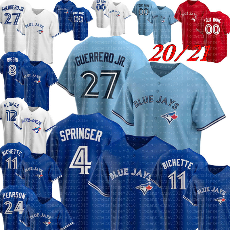 

Vladimir Guerrero Jr. Toronto Jersey Blue George Springer Baseball Jerseys Bo Bichette Cavan Biggio Joe Carter Nate Pearson Roberto Alomar, Retro mesh men