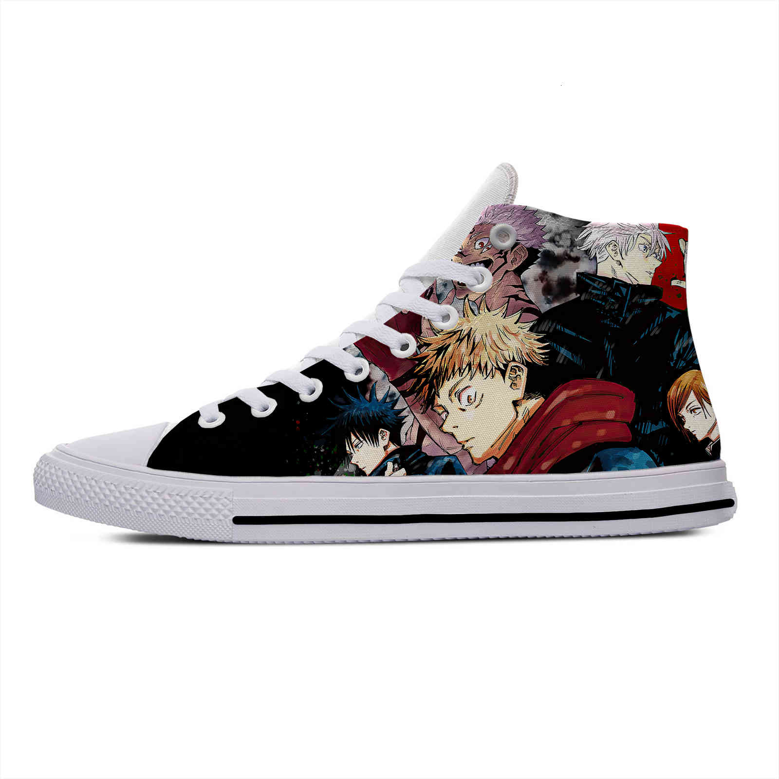 

Dress Shoes Japanese Anime Manga Jujutsu Kaisen Gojo Satoru Casual Cloth High Top Lightweight Breathable 3D Print Men Women Sneakers TK6I, Black