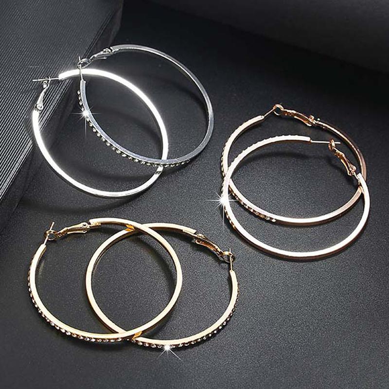 

Hoop & Huggie Big Small Circle Earrings For Women Female Fashion Brand Rose Gold Black Ring Ear Jewelry Nightclub DJ 2021 Ladies