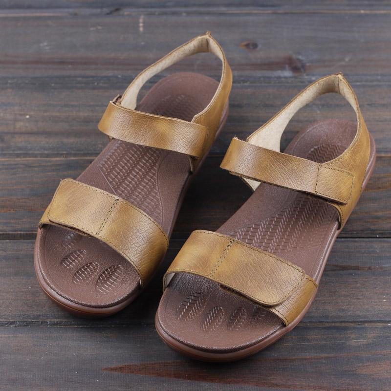 

Sandals IMTER Barefoot Women's Summer Shoes 100% Genuine Leather Woman Plus Size Female Flat, Black