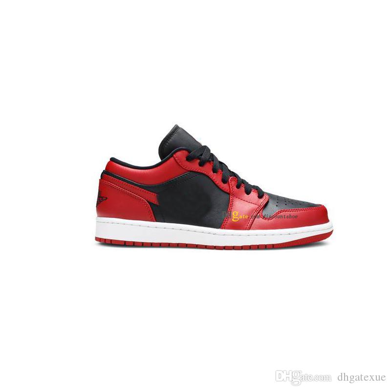 

Mens Womens shoe 1 Low Reverse Bred Basketball shoes 553558 606
