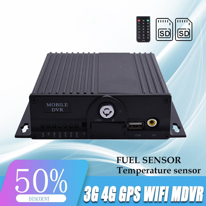 

Mobile Car Dvr Dual SD Card 4G AHD 4ch Bus Truck MDVR 1080p NVR Kits, Black;white