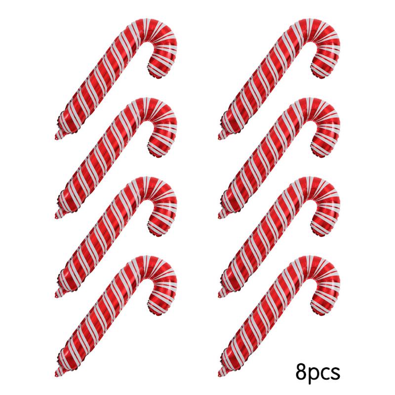 

Party Decoration 8pc Large 82*37CM Christmas Candy Cane Aluminum Foil Balloons Santa Claus Canes For Home Decorations Supplies