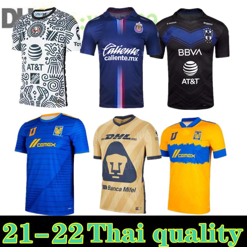 

New 21 22 liga mx Club America Soccer Jerseys leon third 2021 2022 camisetas Tijuana Tigres UNAM Chivas Cruz Azul 3rd Football Shirts S-XXL, Black;yellow