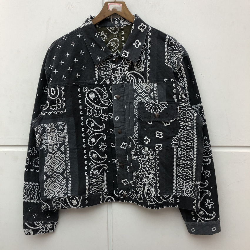 

2021 New Heavy Fabric Kapital Cashew Double Side Jacket Shirt Men Women 1:1 Best-quality Autumn Denim Coat Winter Clothing 5xsj