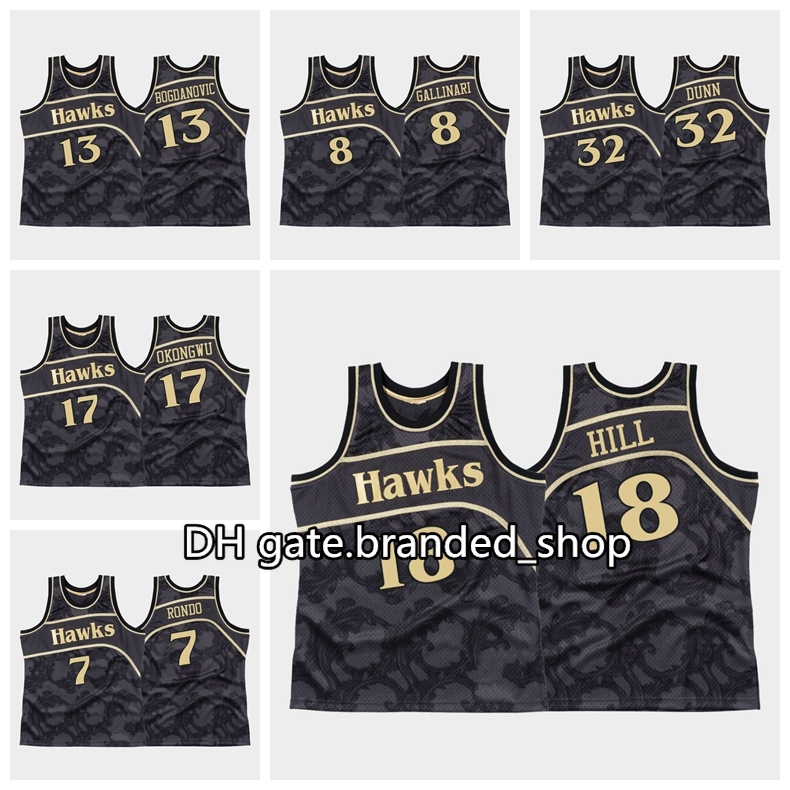 

Custom Men Basketball Bogdan Bogdanovic Danilo Gallinari Kris Dunn Nyeka Okongwu Rajon Rondo Solomon Hill Women Kids Toile Throwback Jersey, Black;red