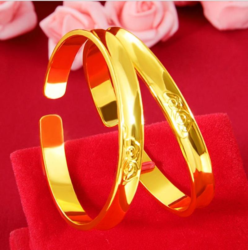 

Bangle Japan And South Korea Cuff 24K Gold Bracelet Fashion Clouds Bangles For Women Party Jewelry Gifts
