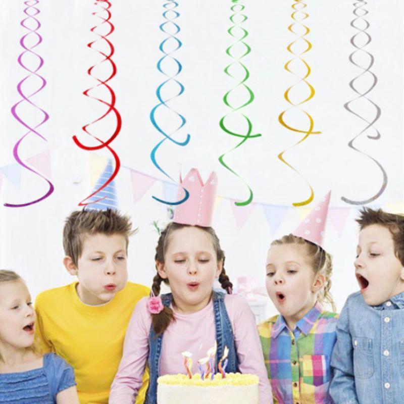 

Party Decoration Spiral Ribbon Ornaments Baby Birthday Wedding Scene Year Pendant Stage