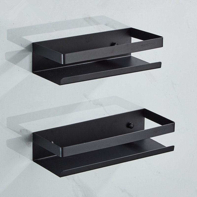 

2021 New Bathroom Stainless Steel Corner Square Bath Shower Shelf Nail Free Black/nickel Storage Organizer Rack 0jfm