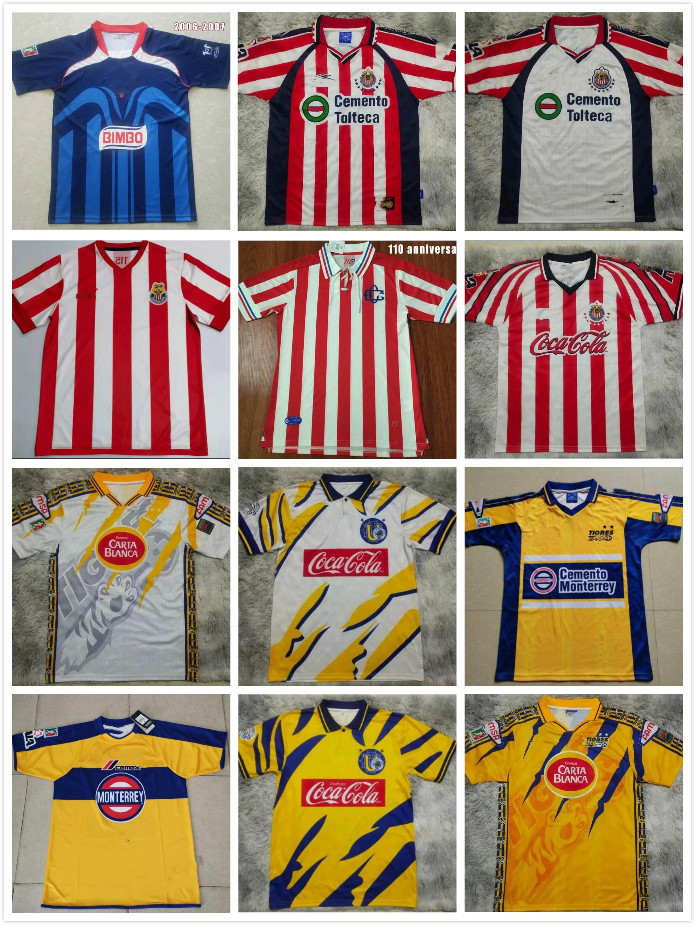 

1996 1997 1999 2000 Chivas Retro Guadalajara Soccer Jerseys 115th 2006 2007 Tijuana Tigres UNAM regal O.PERALTA I.BRIZUELA A.PULIDO A.VEGA football Shirt uniform
