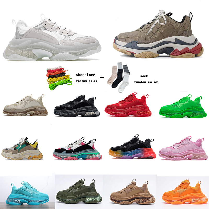 

Women Men Triple S shoe Dad Casual Shoes Crystal Bottom Paris 17FW Leisure Sneakers for Vintage Old Grandpa Trainer chaussures s, Color#19