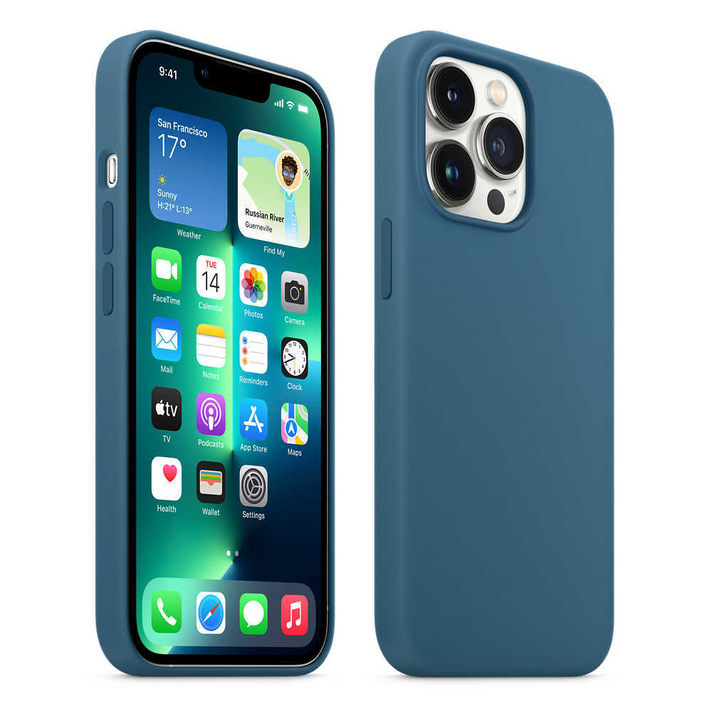 

Original Silicone Case - Blue Jay for iPhone 13/13 Pro/13 Pro Max/13 Mini Cover Compatible with Apple MagSafe Accessories G0929, Clover