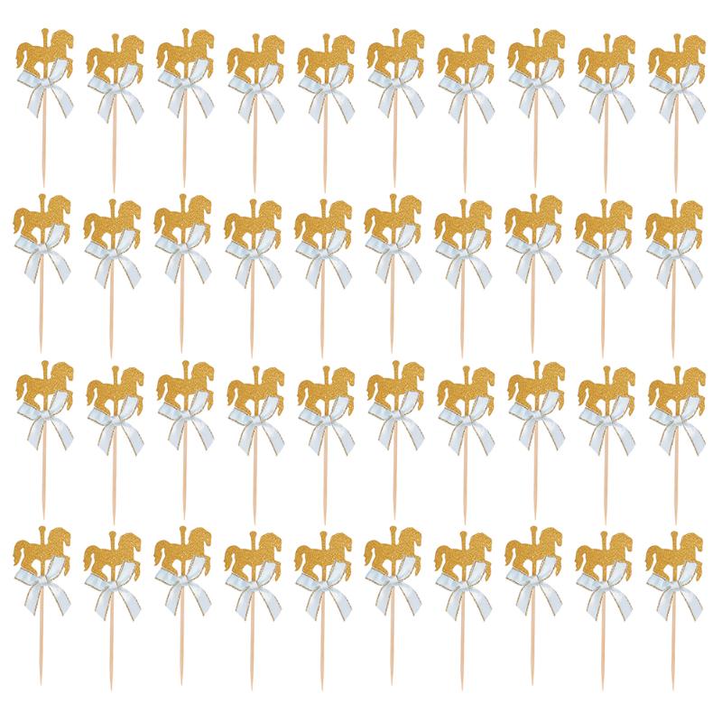 

Other Festive & Party Supplies 40pcs Rotating Horse Theme Dessert Topper Decor For Birthday Baby Shower