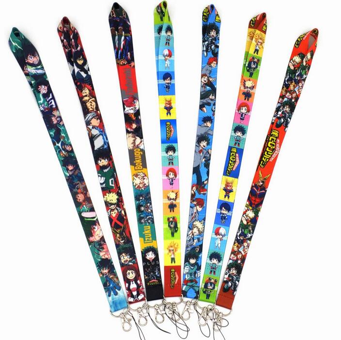 

Popular Cartoon Anime My Hero Academia Lanyard for Keys Mobile Phone Strap ID Badge Holder Rope Anime Keychain