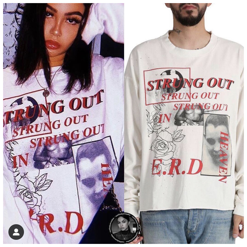 

2021 New Enfants Riches Deprimes Printed Long-sleeved T-shirt Lovers High Street Fashion Rock Punk Style Cotton T-sh 8ORH, Black