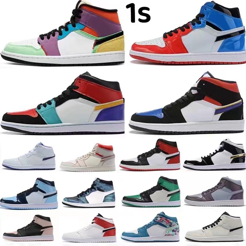 

2022 Top Quality Basketball Shoes 1 1s High Cut Red White Black University Blue outdoor Men and Women Sports Sneakers, Box