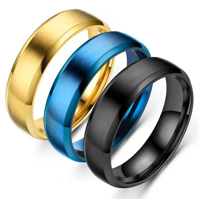 

6mm Black Color Titanium Steel Ring For Men and Women