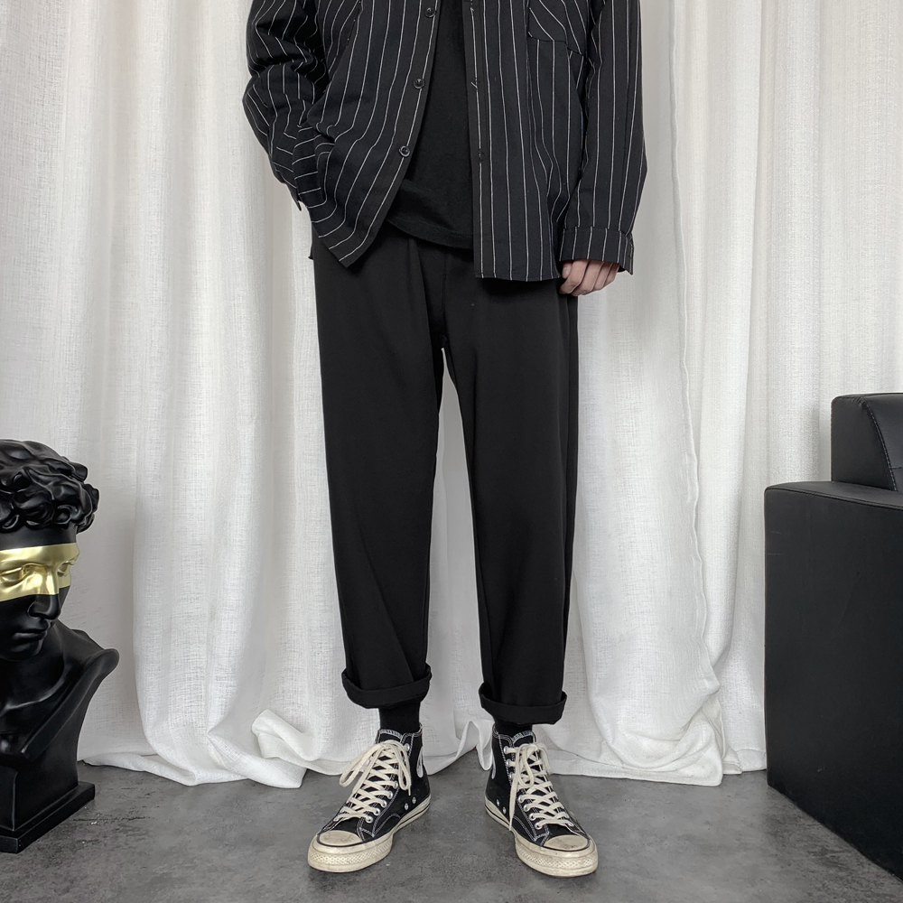 

2021 New Men's Leisure Cotton Casual Loose Trousers Active Elastic Harem Pants Black/grey Color Sweatpants M-3xl 8w65