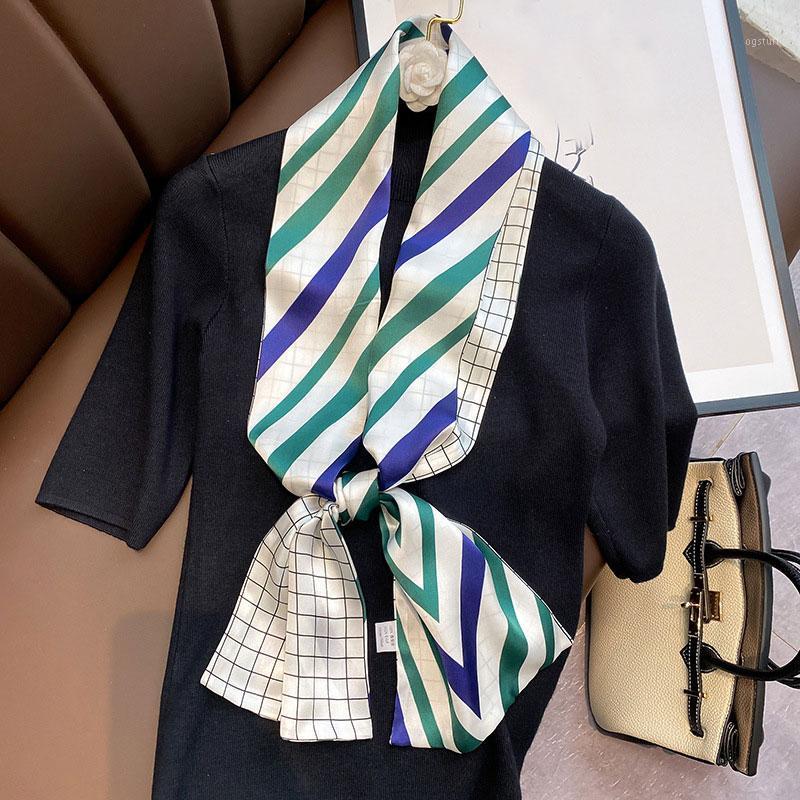 

Scarves 100% Pure Silk Scarf Shawl Foulard Women Natural Wraps Pashmina Hijab Plaid Long Beach Cover-ups Bandana Spring, Blue;gray