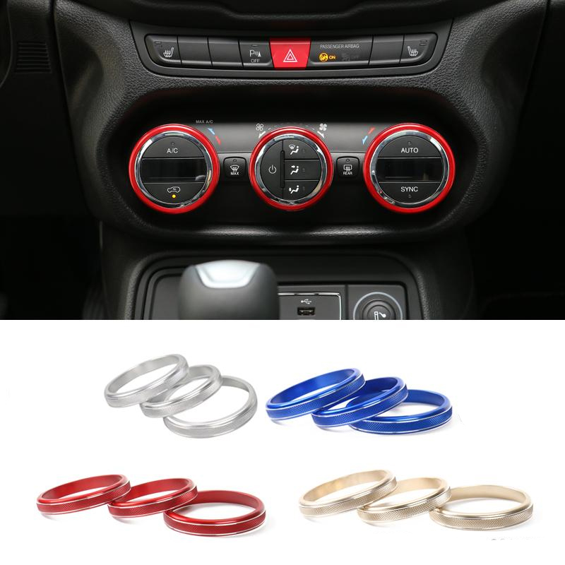 

Car Air Condition Fan Vent Adjustment Button Trim Ring Decoration For Jeep Renegade Interior Accessories