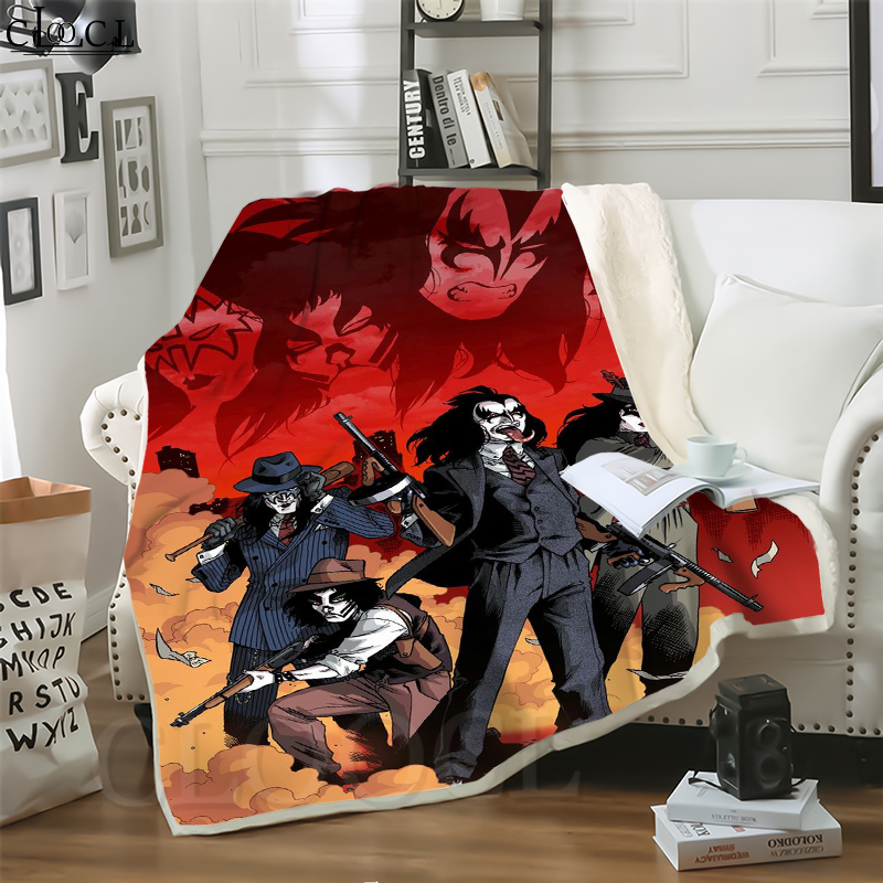 

CLOOCL Metal Rock Kiss Band 3D Print Hip-hop Style Air Conditioning Blanket Teens Bedding Throw Blankets Plush Quilt